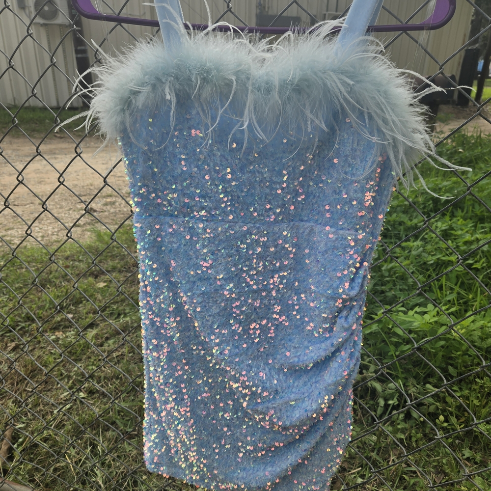 Sparkling Blue Kids Formal Dress